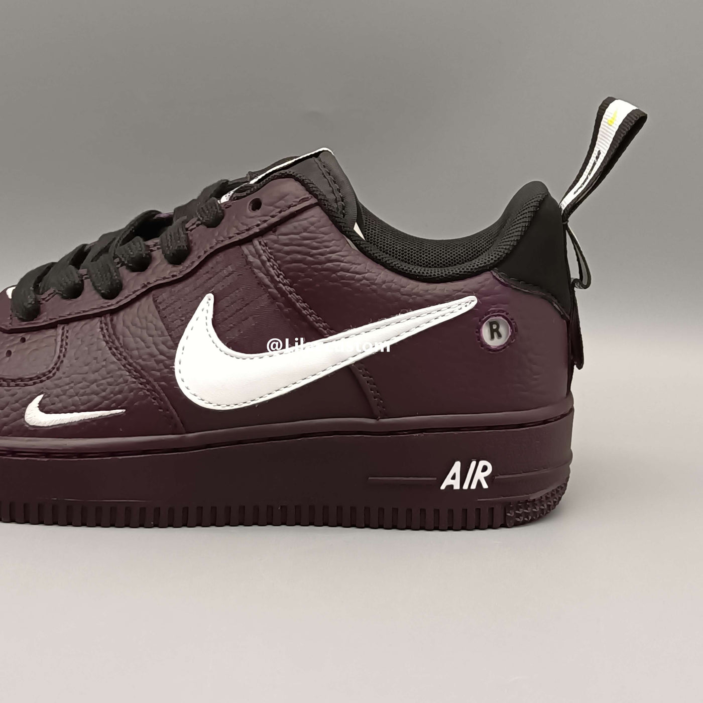 Nike Custom Air Force 1 Dark Purple White Double Swoosh