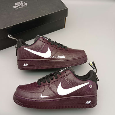 Nike Custom Air Force 1 Dark Purple White Double Swoosh