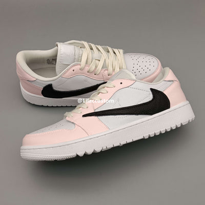 Nike Air Jordan 1 Low Pink Black Reversion Swoosh Custom