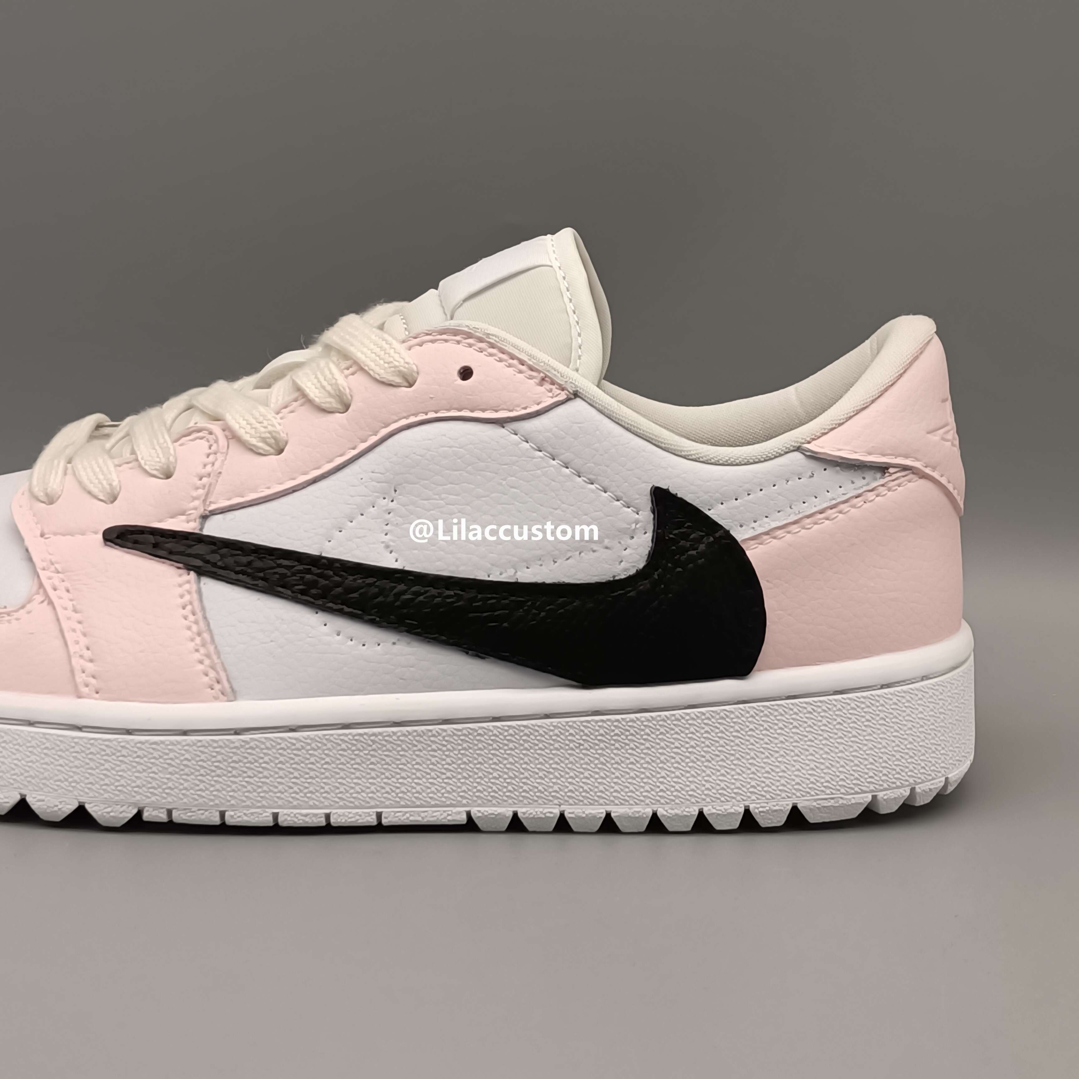 Nike Air Jordan 1 Low Pink Black Reversion Swoosh Custom