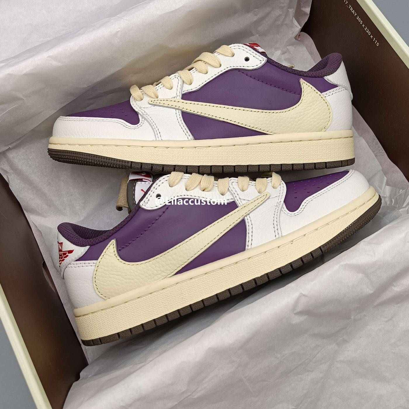 Nike Travis Scott×Air Jordan 1 Reversion Swoosh Purple Custom