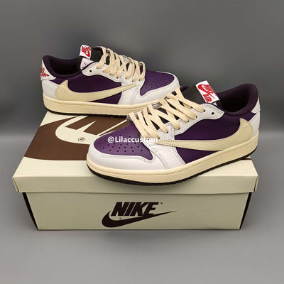 Nike Travis Scott×Air Jordan 1 Reversion Swoosh Purple Custom