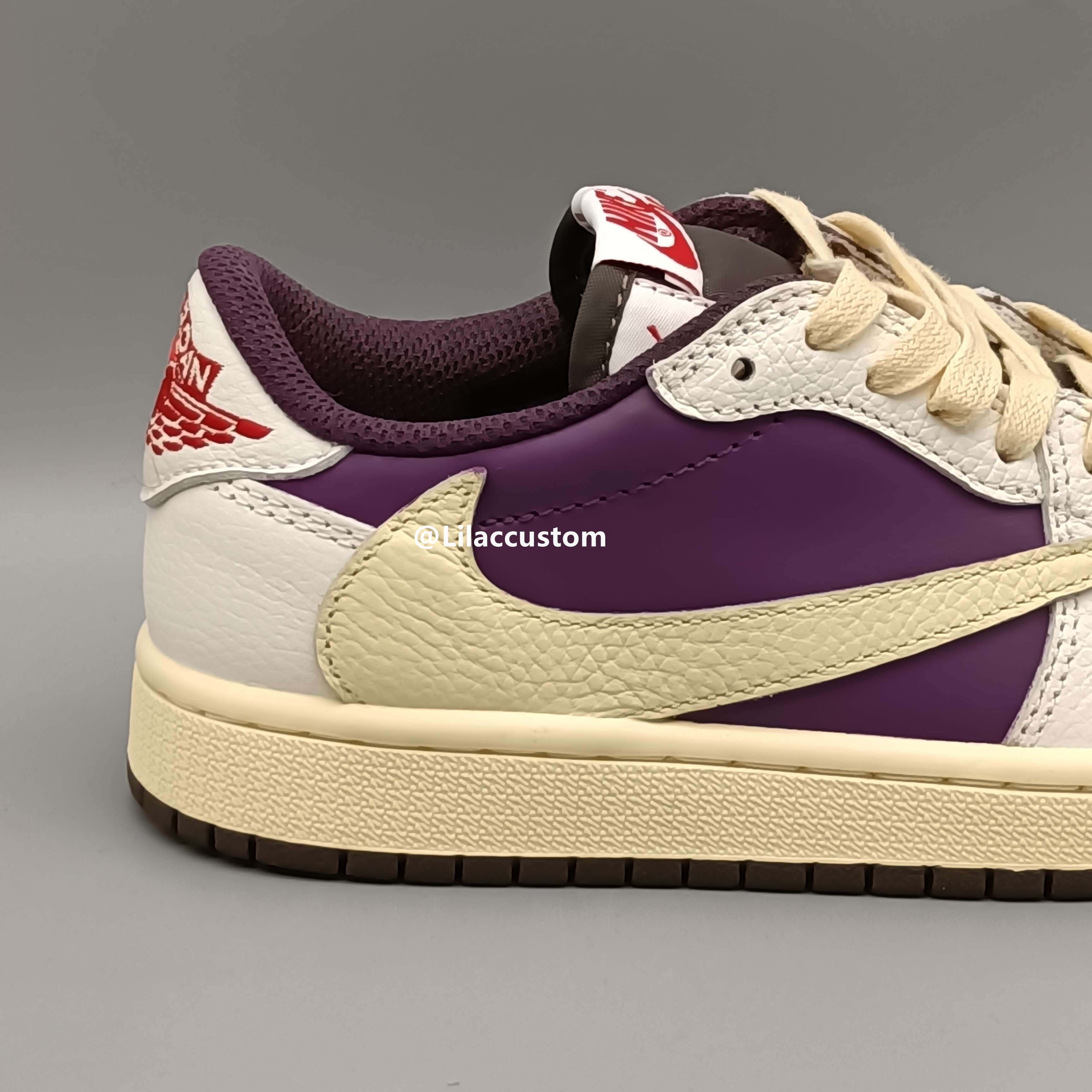 Nike Travis Scott×Air Jordan 1 Reversion Swoosh Purple Custom