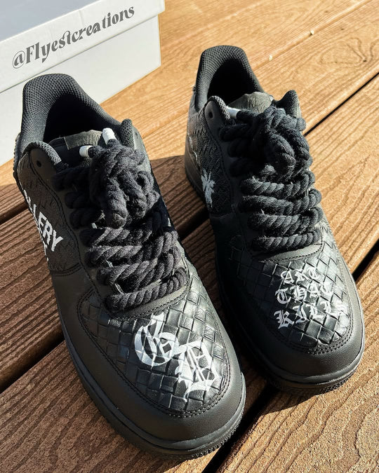 Hand Painted Custom Gallery Dept Black Air Force 1 Sneakers