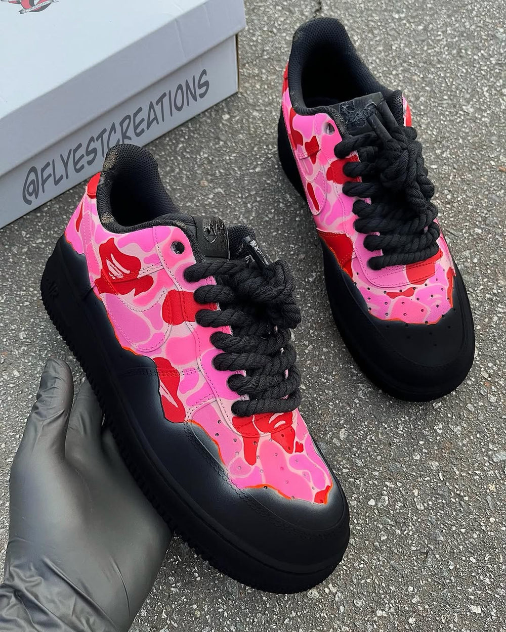 Hand Painted Pink Camo Custom Air Force 1 Sneakers