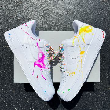 Custom Air Force 1 Pink Yellow Ink Splash