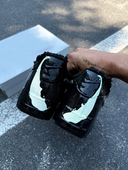 Black Venom Hand Painted Custom Air Force 1 Sneakers