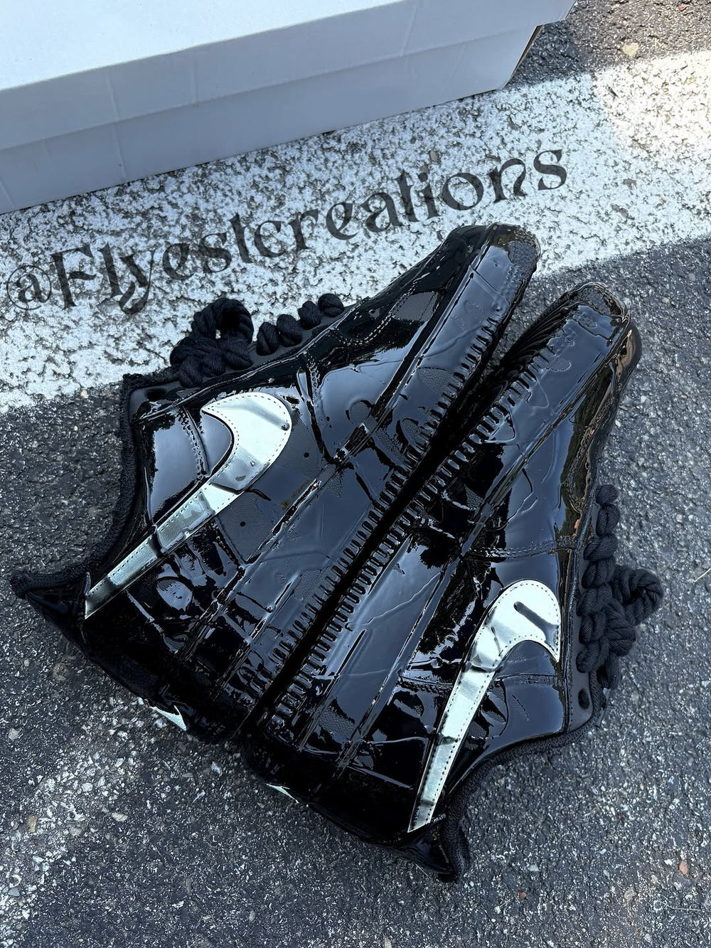 Black Venom Hand Painted Custom Air Force 1 Sneakers