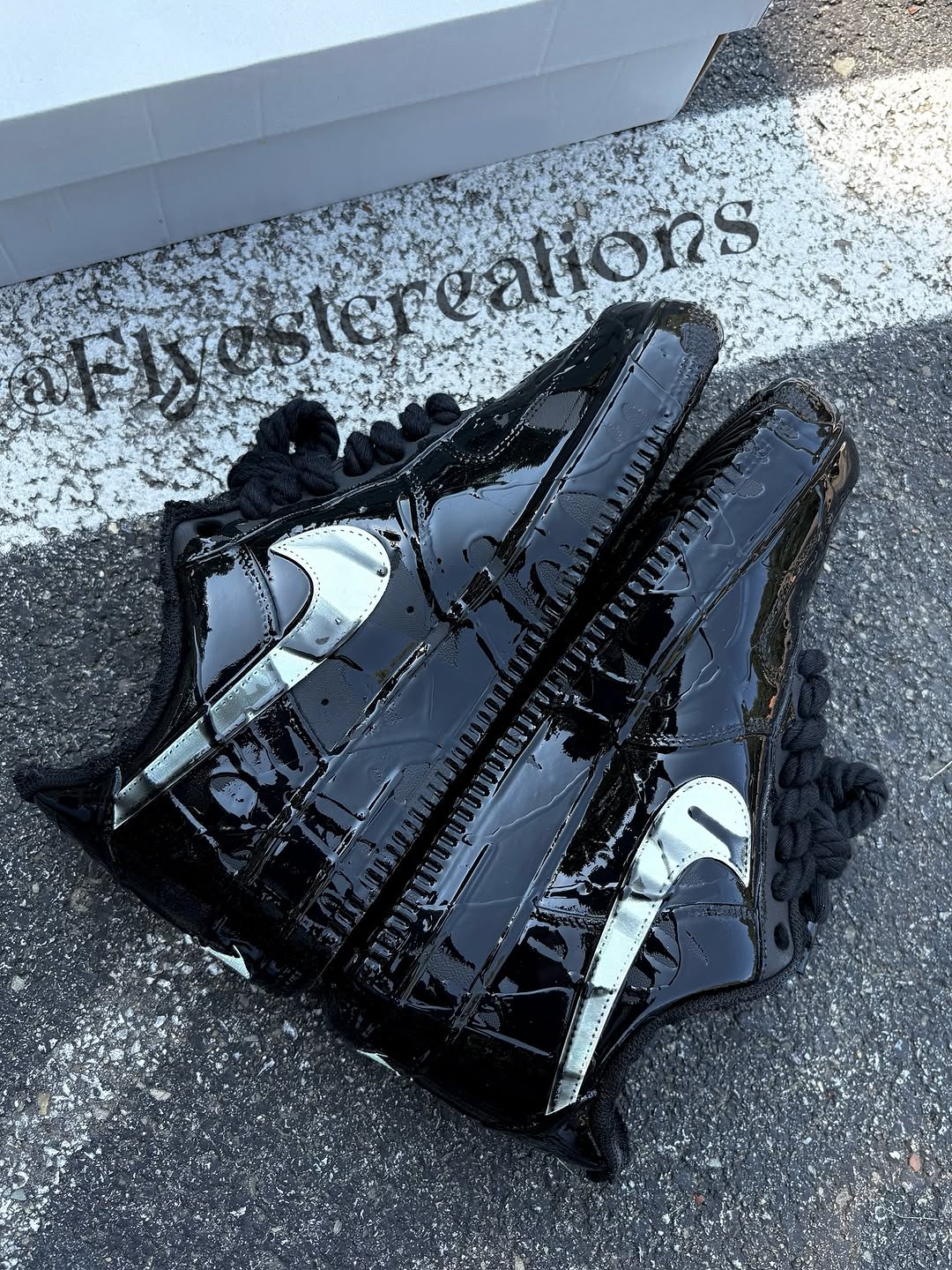 Black Venom Hand Painted Custom Air Force 1 Sneakers