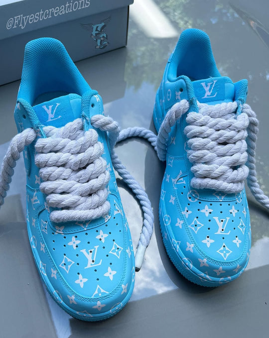Hand Painted Baby Blue Custom Air Force 1 Sneakers