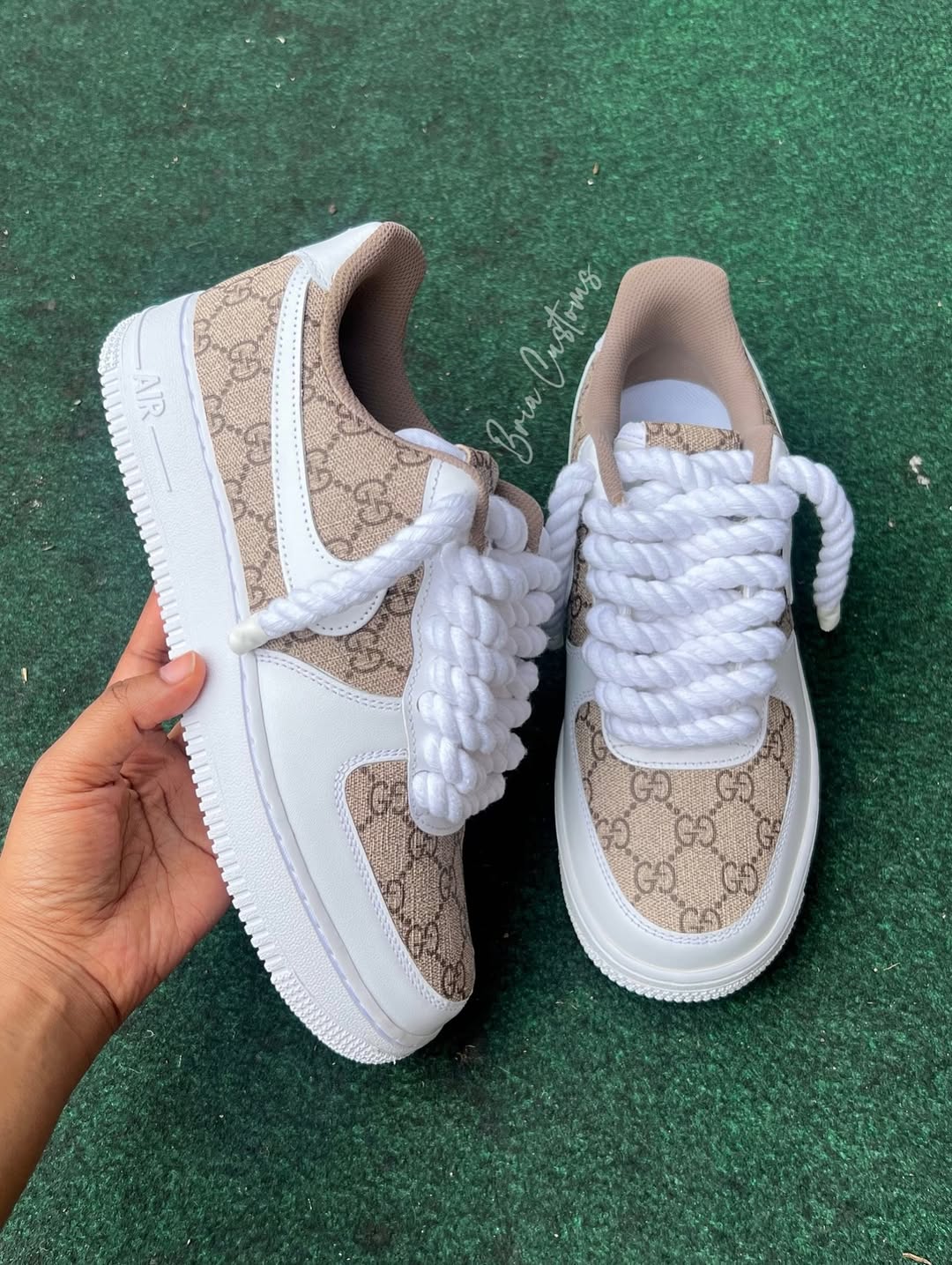 Handmade Custom Rope Lace Air Force 1 Sneakers