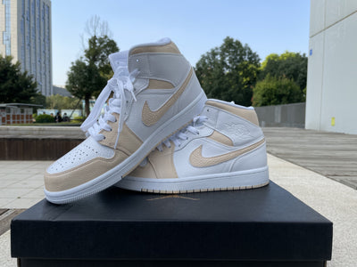 Custom Air Jordan 1 Beige White