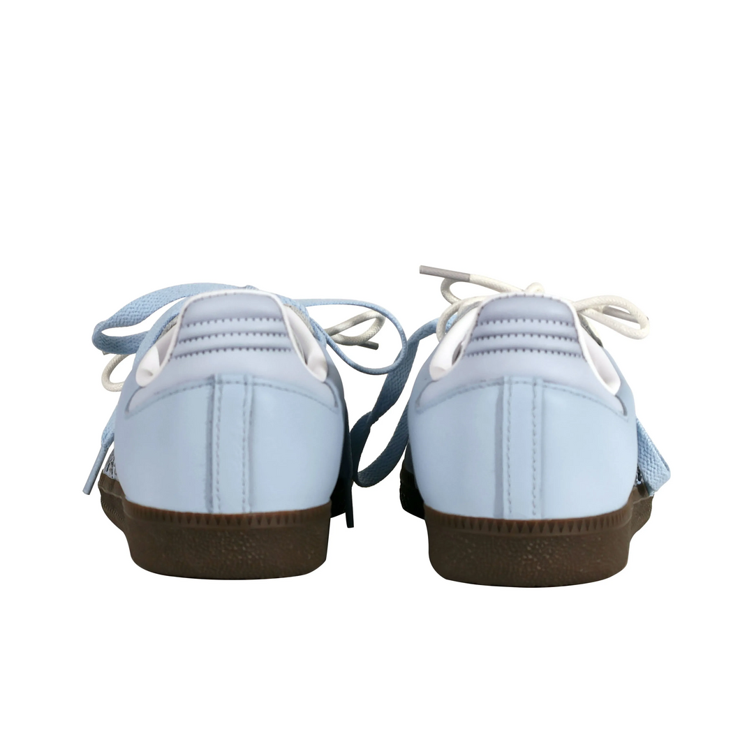 Adidas Samba - Custom GAT Shoes Baby Blue Silver Stripes