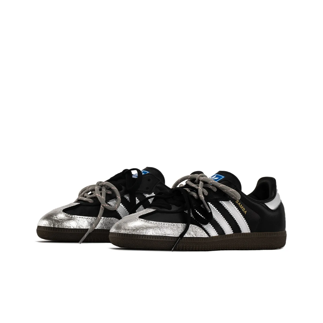 Adidas Samba - Custom GAT Shoes Black Silver