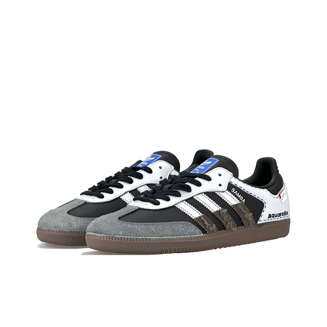 Adidas Samba - Custom GAT Shoes Black White Grey Brown