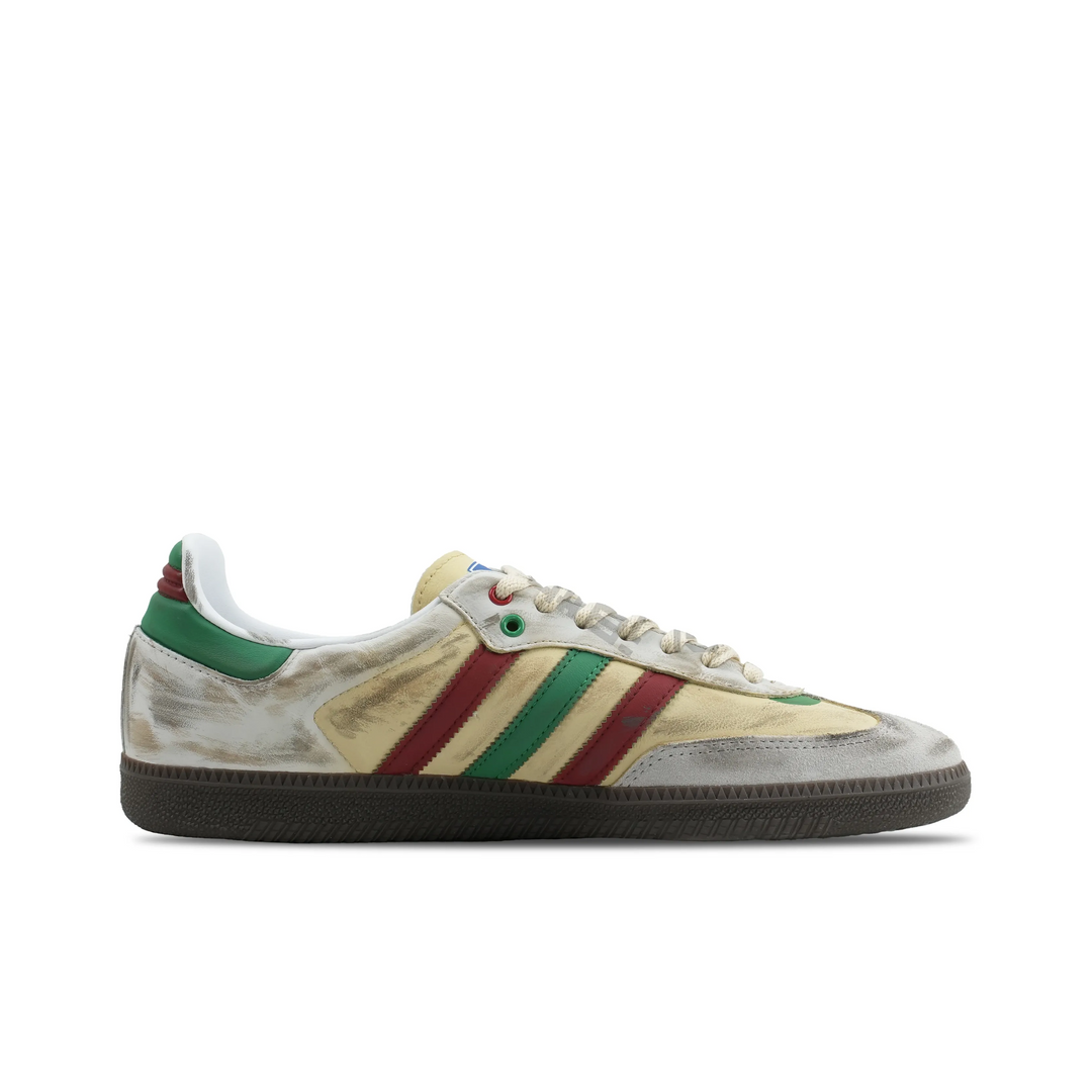 Adidas Samba - Custom GAT Shoes Gray Green Red Stripes