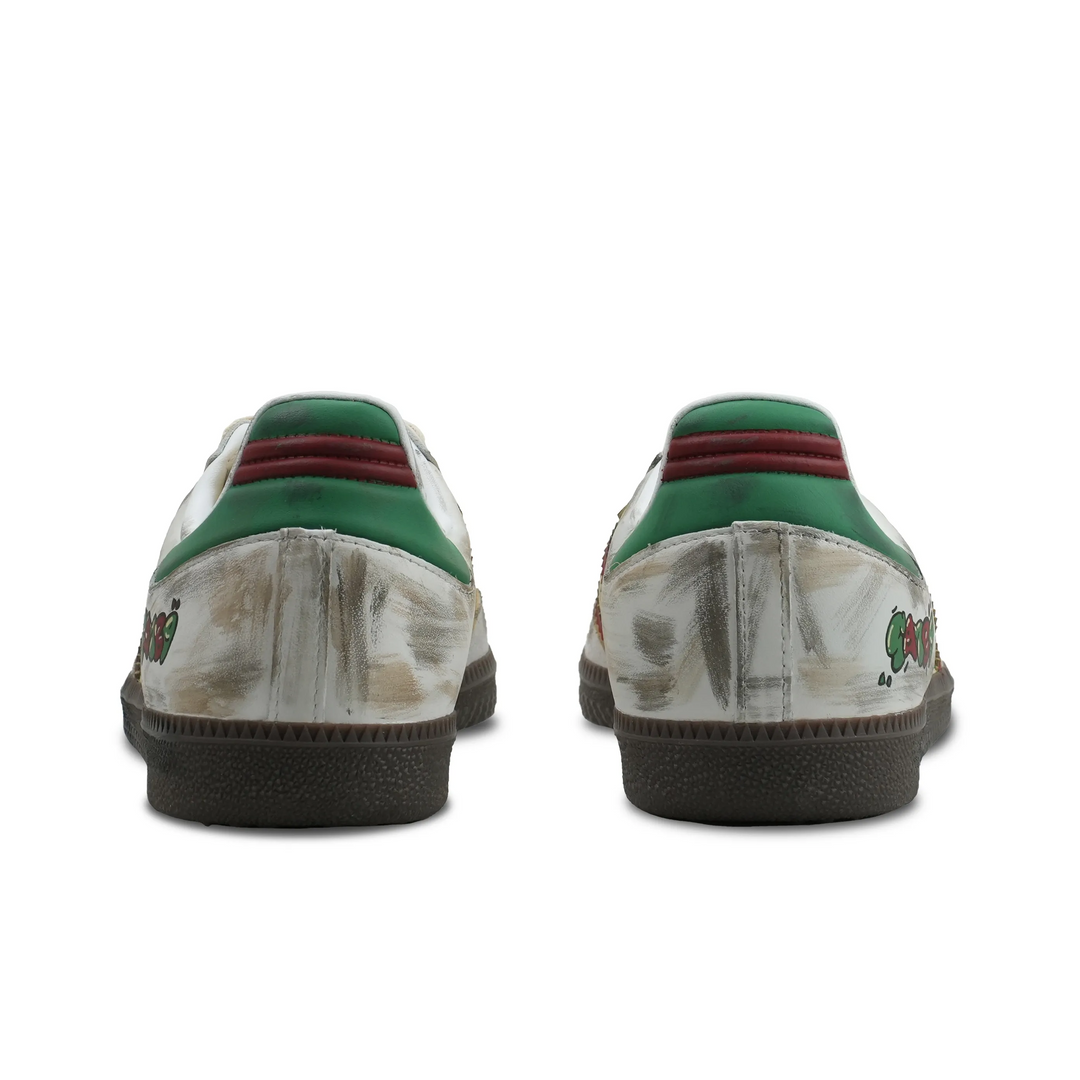 Adidas Samba - Custom GAT Shoes Gray Green Red Stripes