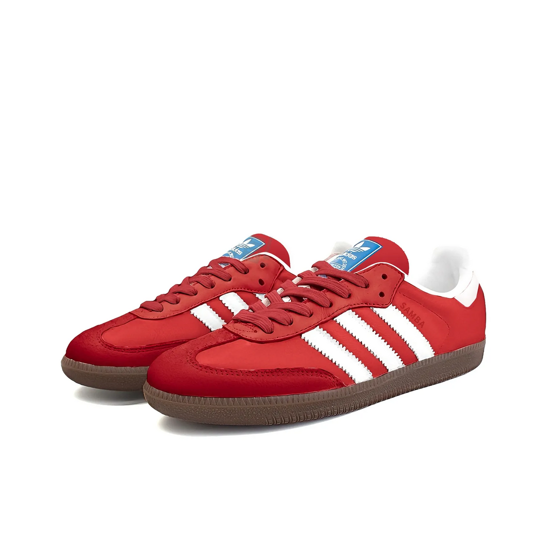 Adidas Samba - Custom GAT Shoes Red With White Stripes
