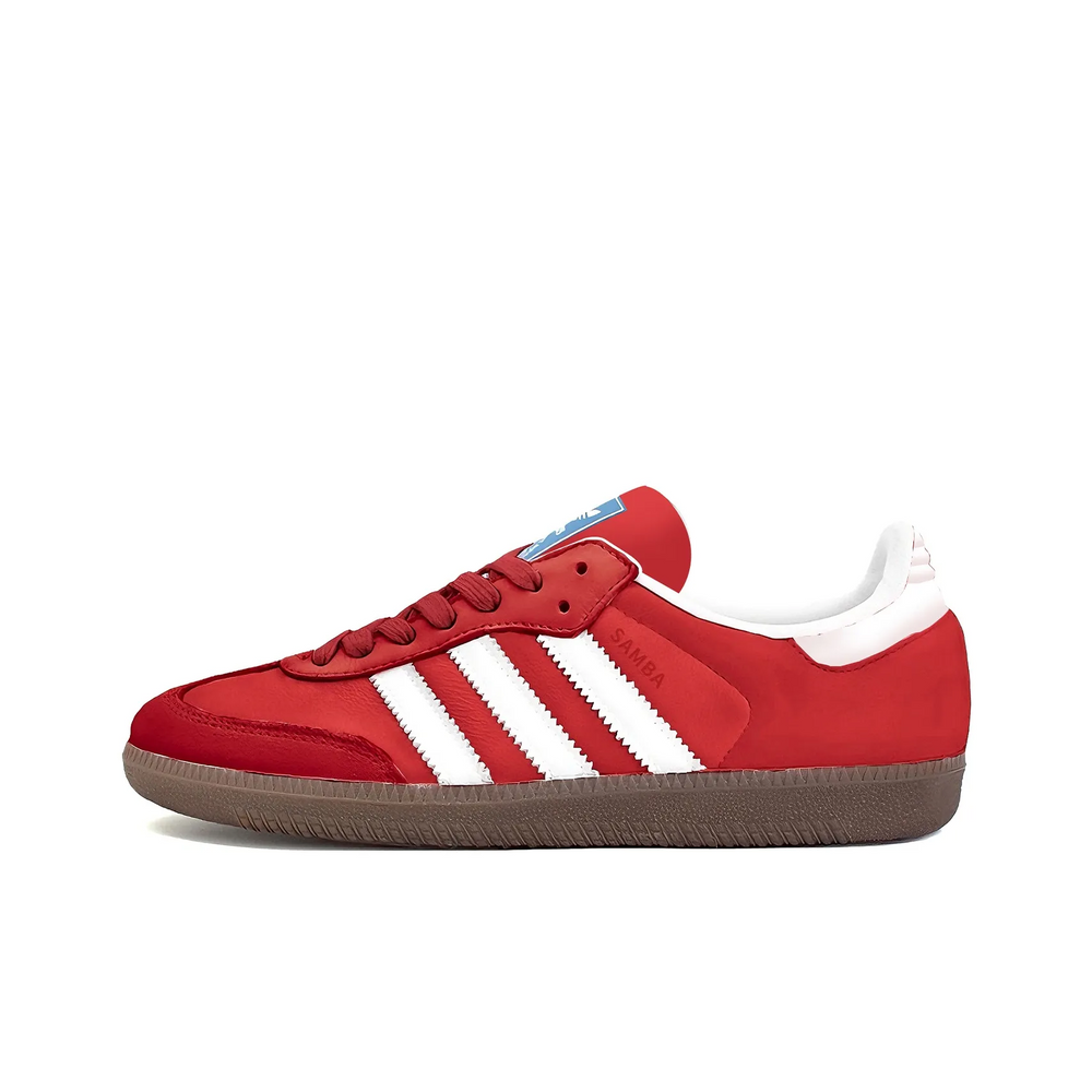 Adidas Samba - Custom GAT Shoes Red With White Stripes