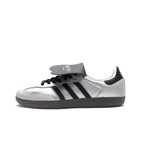 Adidas Samba - Custom GAT Shoes Silver Black Tokyo Pattern