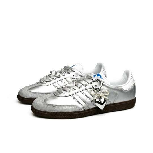 Adidas Samba - Custom GAT Shoes Silver Heart Pendant