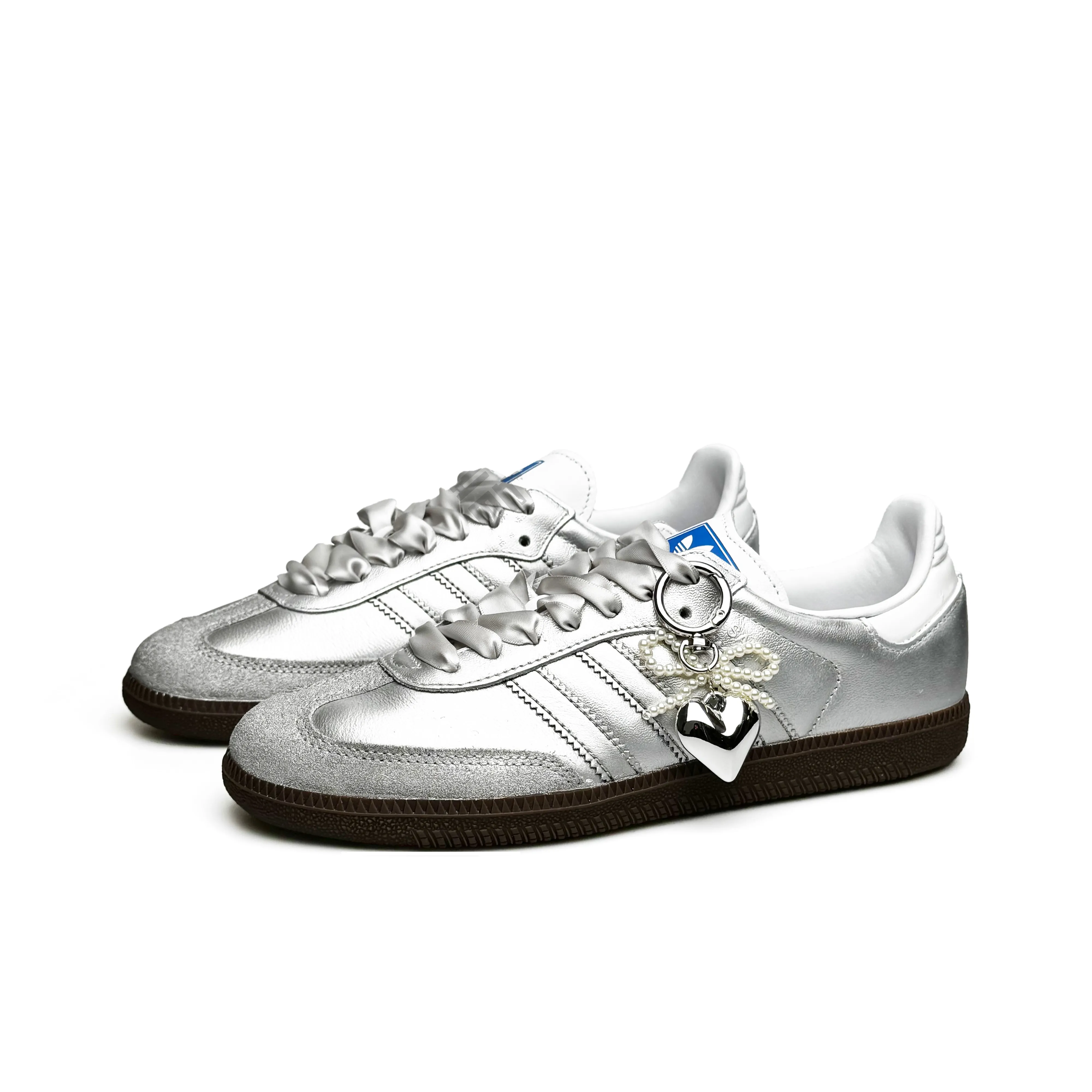 Adidas Samba - Custom GAT Shoes Silver Heart Pendant