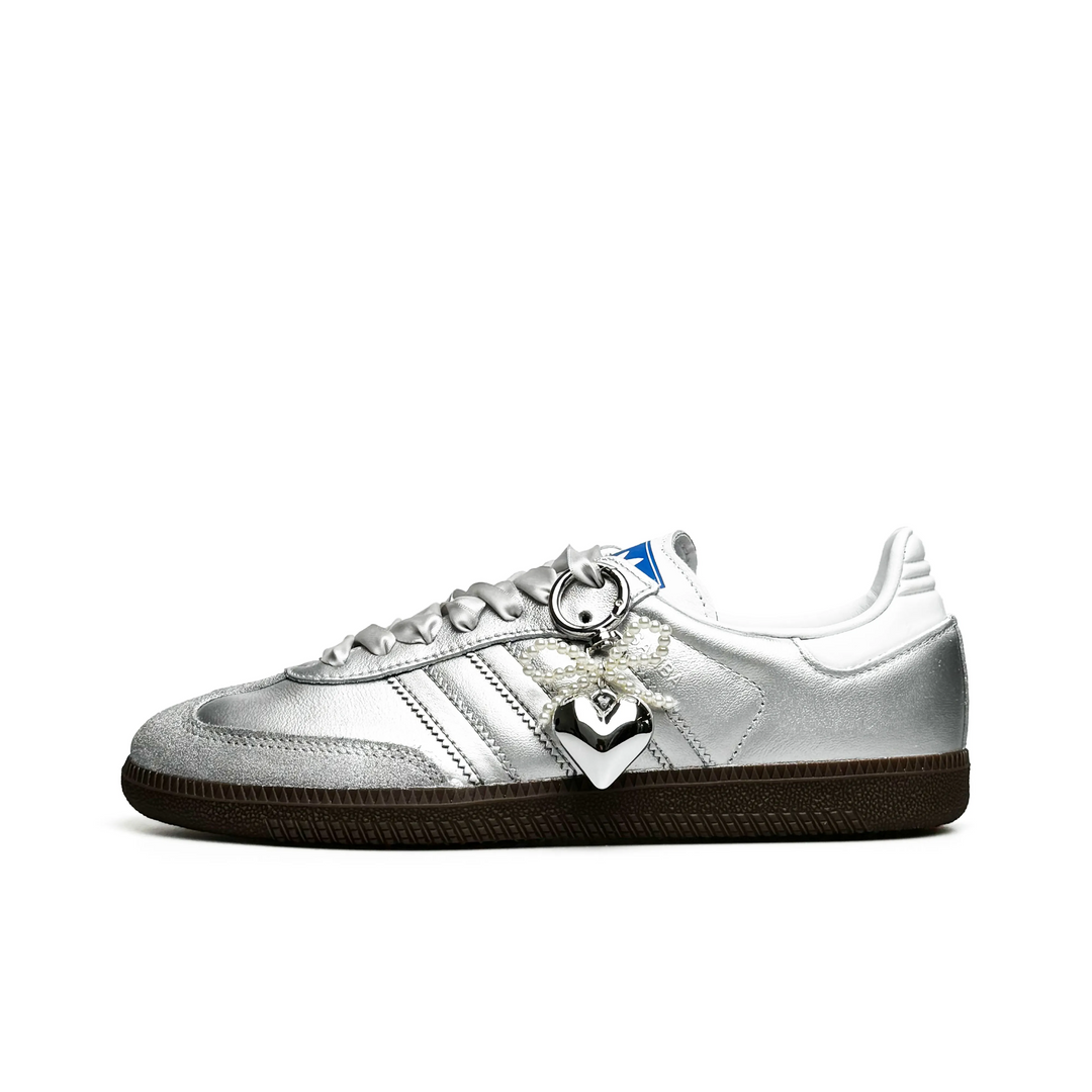 Adidas Samba - Custom GAT Shoes Silver Heart Pendant
