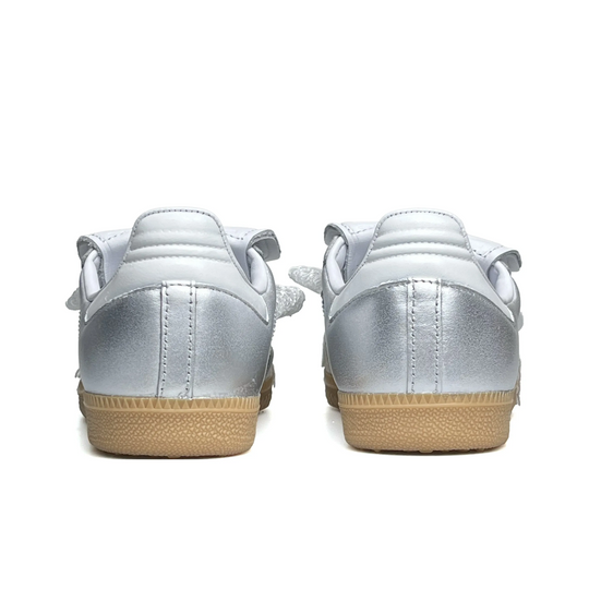Adidas Samba - Custom GAT Shoes Silver Lace Detail