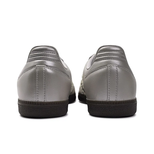 Adidas Samba - Custom GAT Shoes Silver Lace Trim