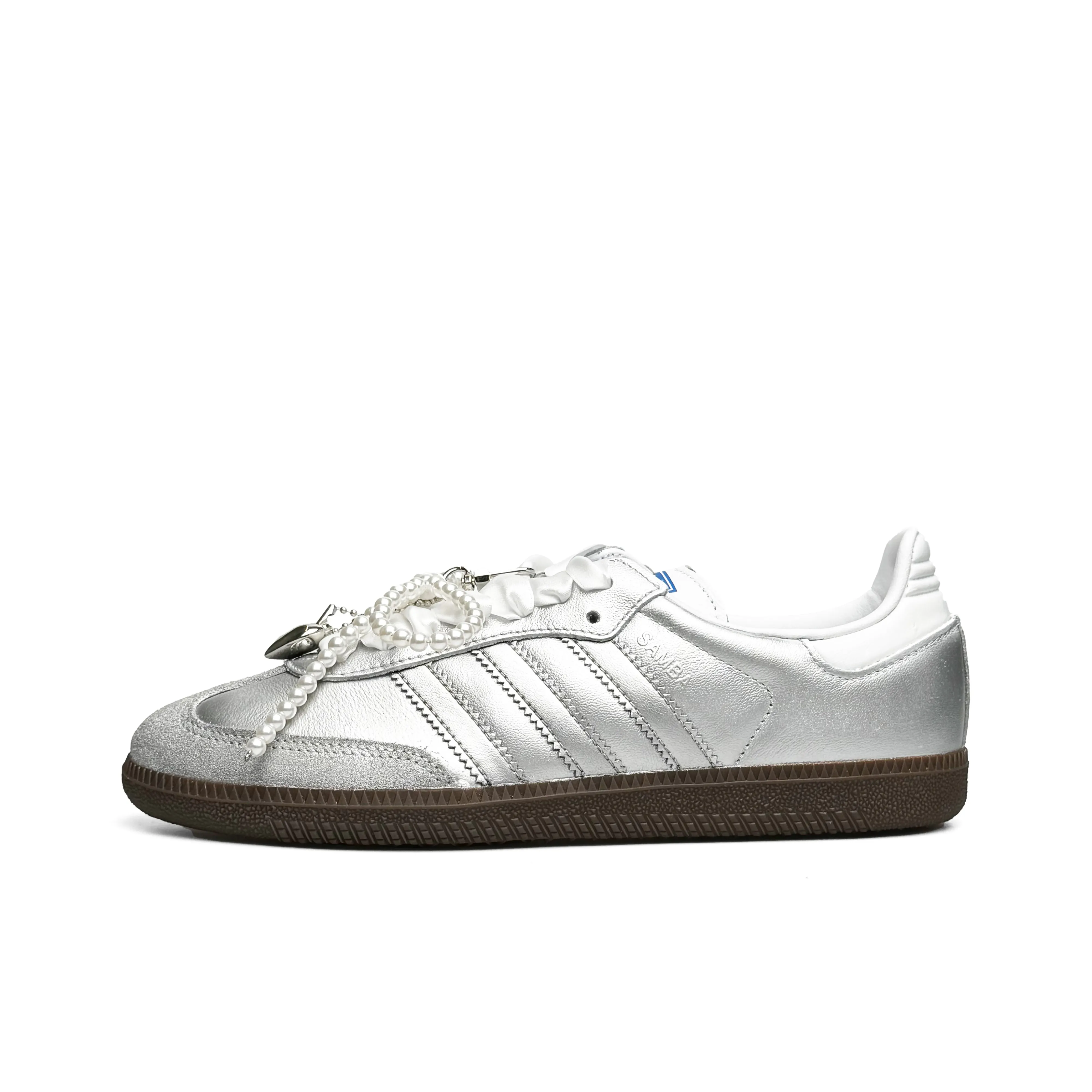 Adidas Samba - Custom GAT Shoes Silver Pearl Accessories