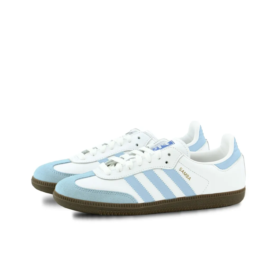 Adidas Samba - Custom GAT Shoes White Baby Blue Classic Design