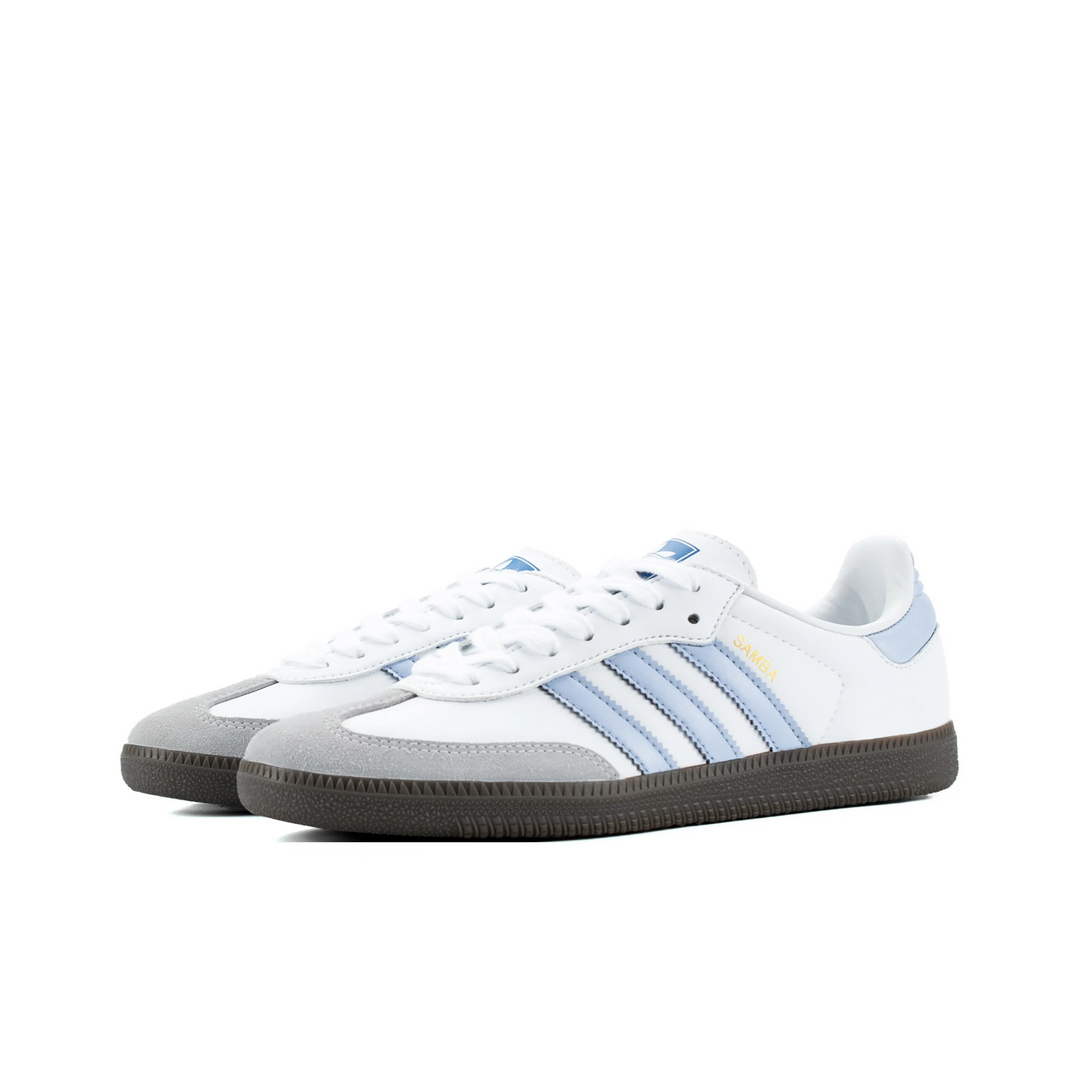 Adidas Samba - Custom GAT Shoes White Baby Blue Grey