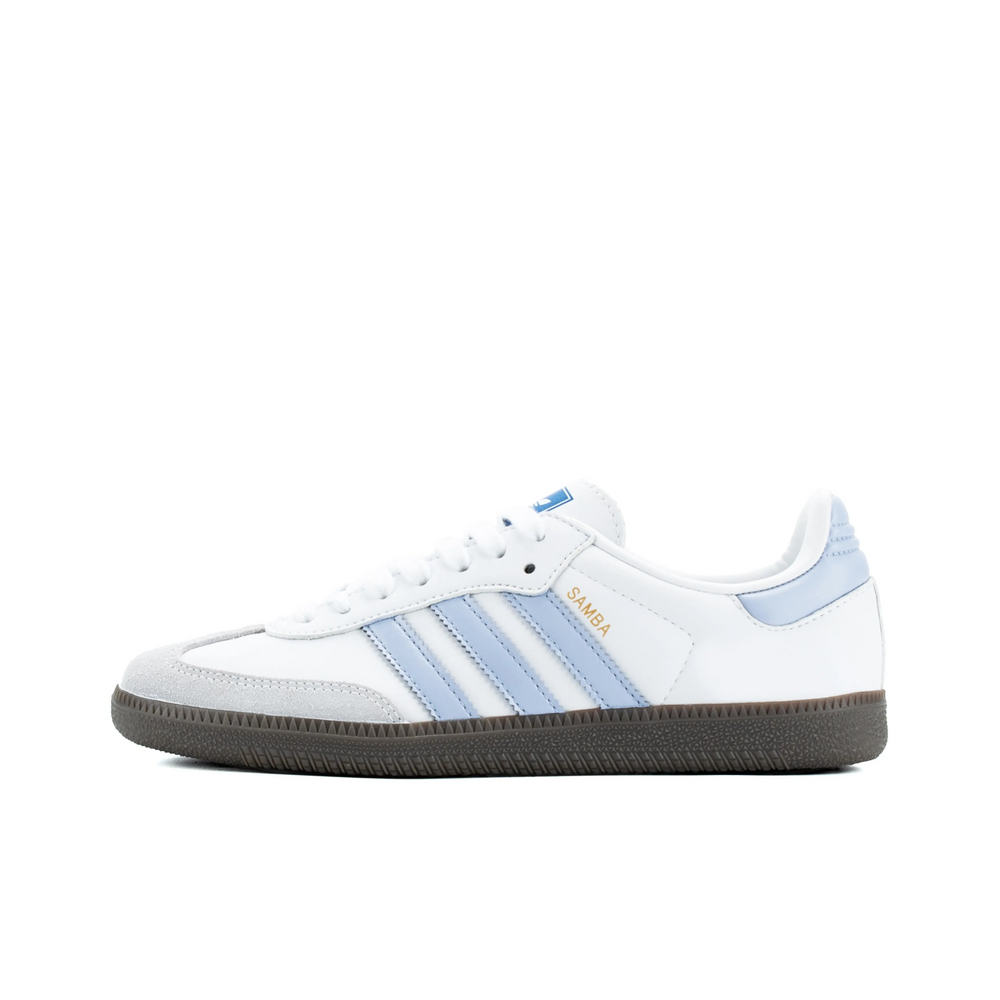Adidas Samba - Custom GAT Shoes White Baby Blue Grey