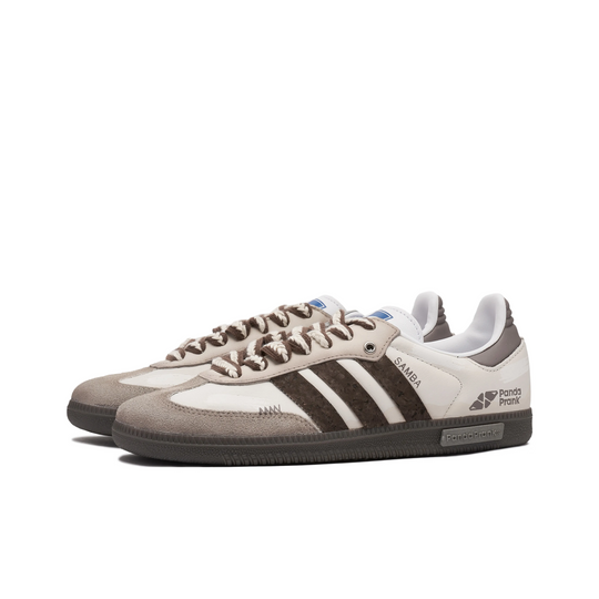 Adidas Samba - Custom GAT Shoes White Brown Stripes