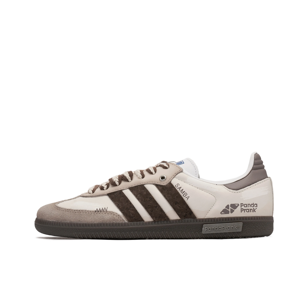 Adidas Samba - Custom GAT Shoes White Brown Stripes