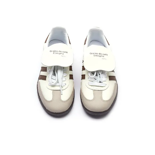 Adidas Samba - Custom GAT Shoes White Brown Stripes