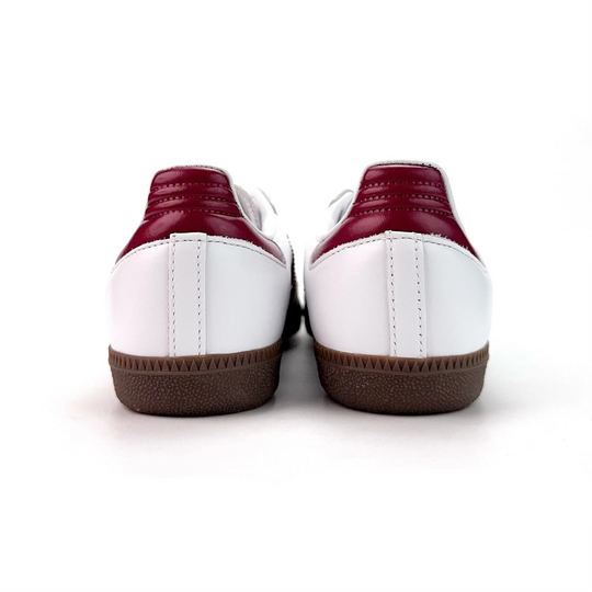 Adidas Samba - Custom GAT Shoes White Burgundy With Heart Charm