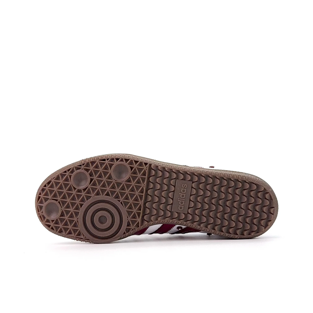 Adidas Samba - Custom GAT Shoes White Burgundy With Heart Charm