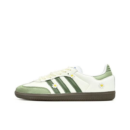 Adidas Samba - Custom GAT Shoes White Green Daisies