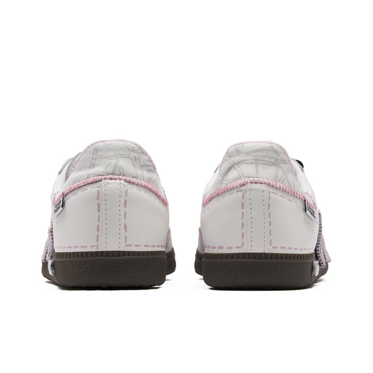 Adidas Samba - Custom GAT Shoes White Grey Pink Stitching