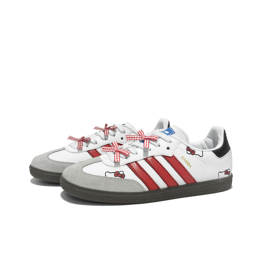 Adidas Samba - Custom GAT Shoes White Hello Kitty Red Bow