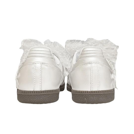 Adidas Samba - Custom GAT Shoes White Pearl Lace Bow