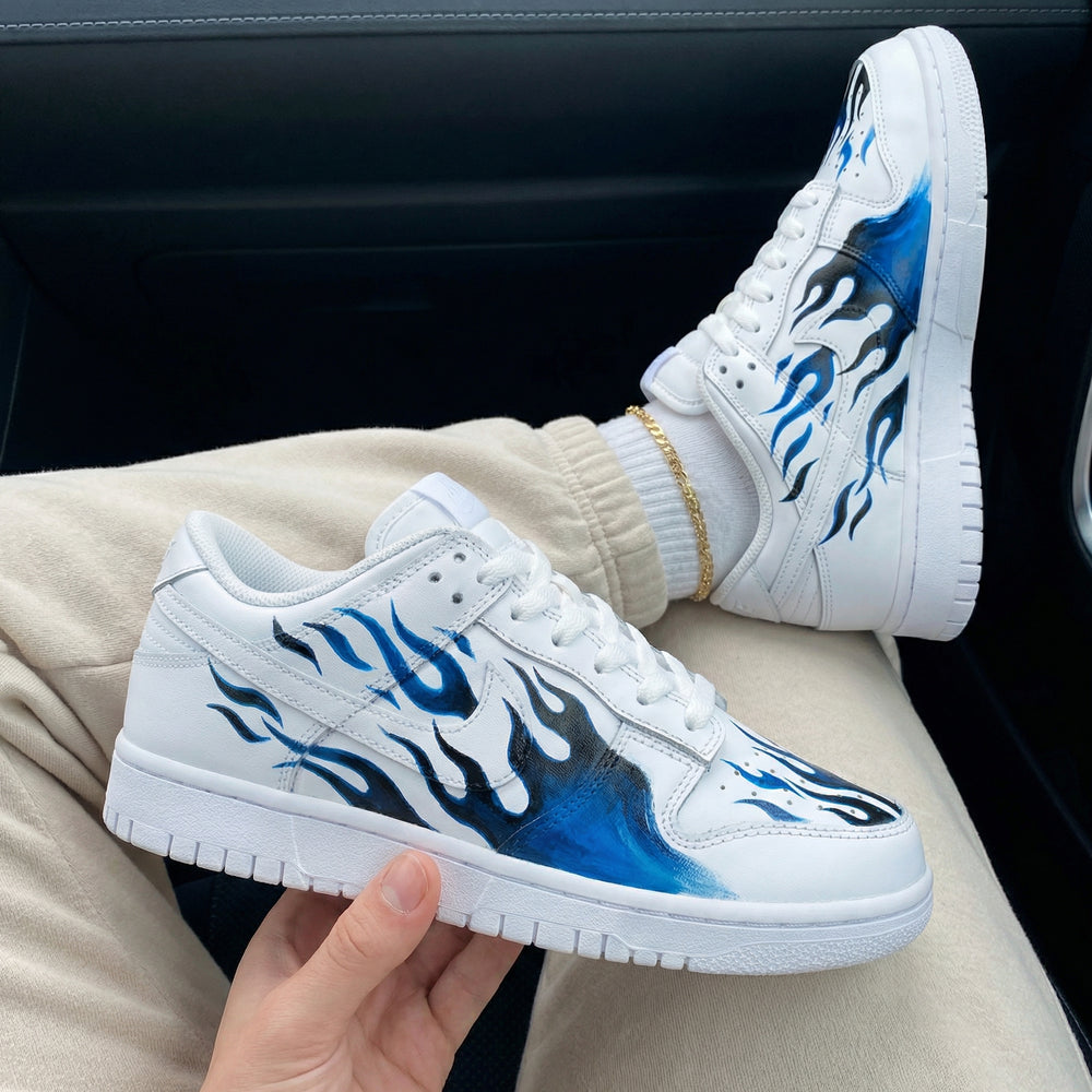 Custom AF 1S Blue Black Flame