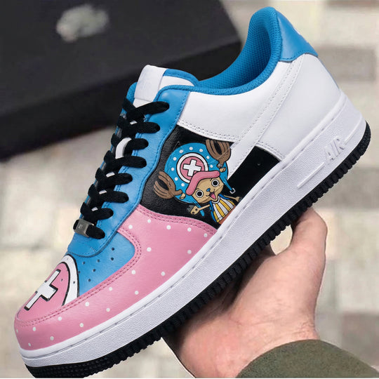 Custom Air Force 1 Baby Blue Baby Pink One Piece Chopper Cartoon