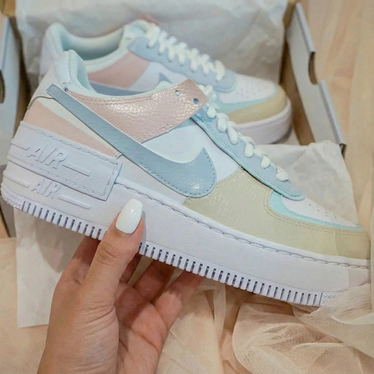 Custom Air Force 1 Baby Blue Baby Pink Pastel Design