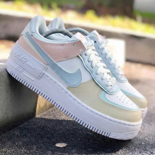 Custom Air Force 1 Baby Blue Baby Pink Pastel Design