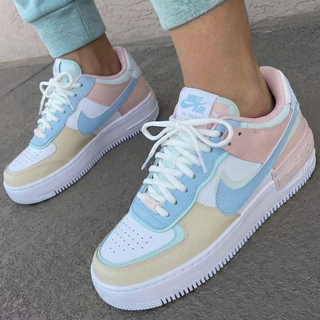 Custom Air Force 1 Baby Blue Baby Pink Pastel Design
