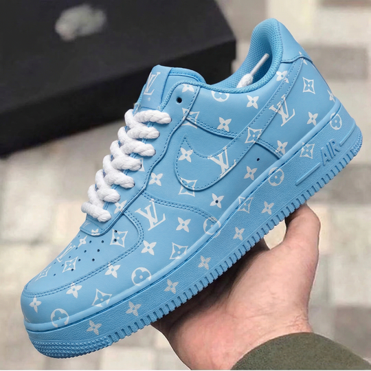 Custom Air Force 1 Baby Blue LV