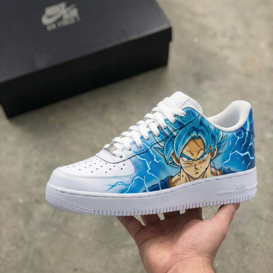 Custom Air Force 1 Baby Blue Red Dragon Ball Characters Lightning
