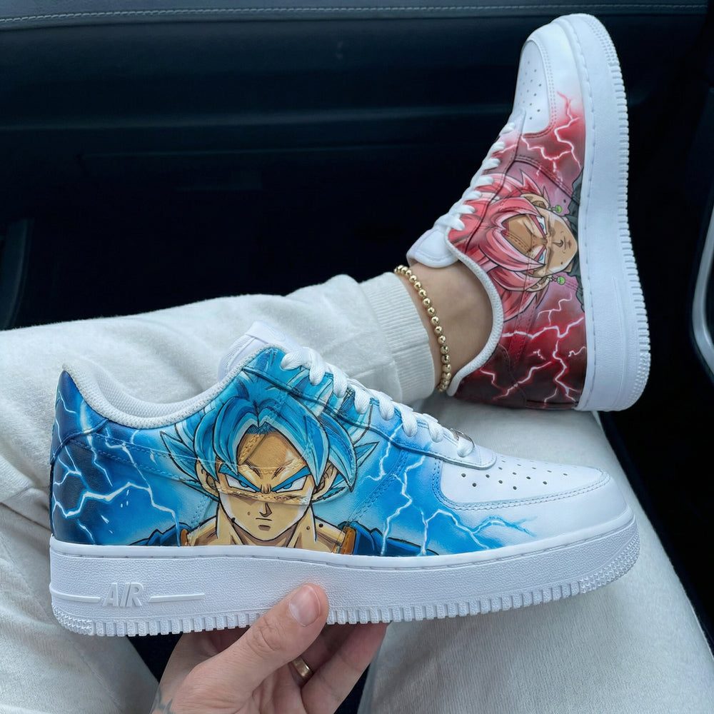 Custom Air Force 1 Baby Blue Red Dragon Ball Characters Lightning